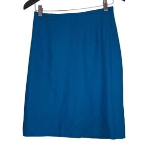 Vintage Beecher’s Brook Fairweather Blue Linen Rayon Skirt Size 4 | Minimalist